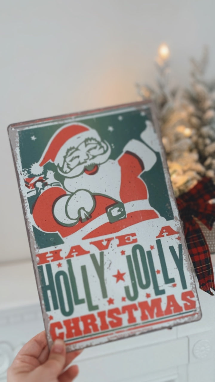 Holly Jolly Tin Sign