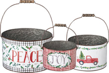 Load image into Gallery viewer, Bucket Set of 3 - JOY PEACE
